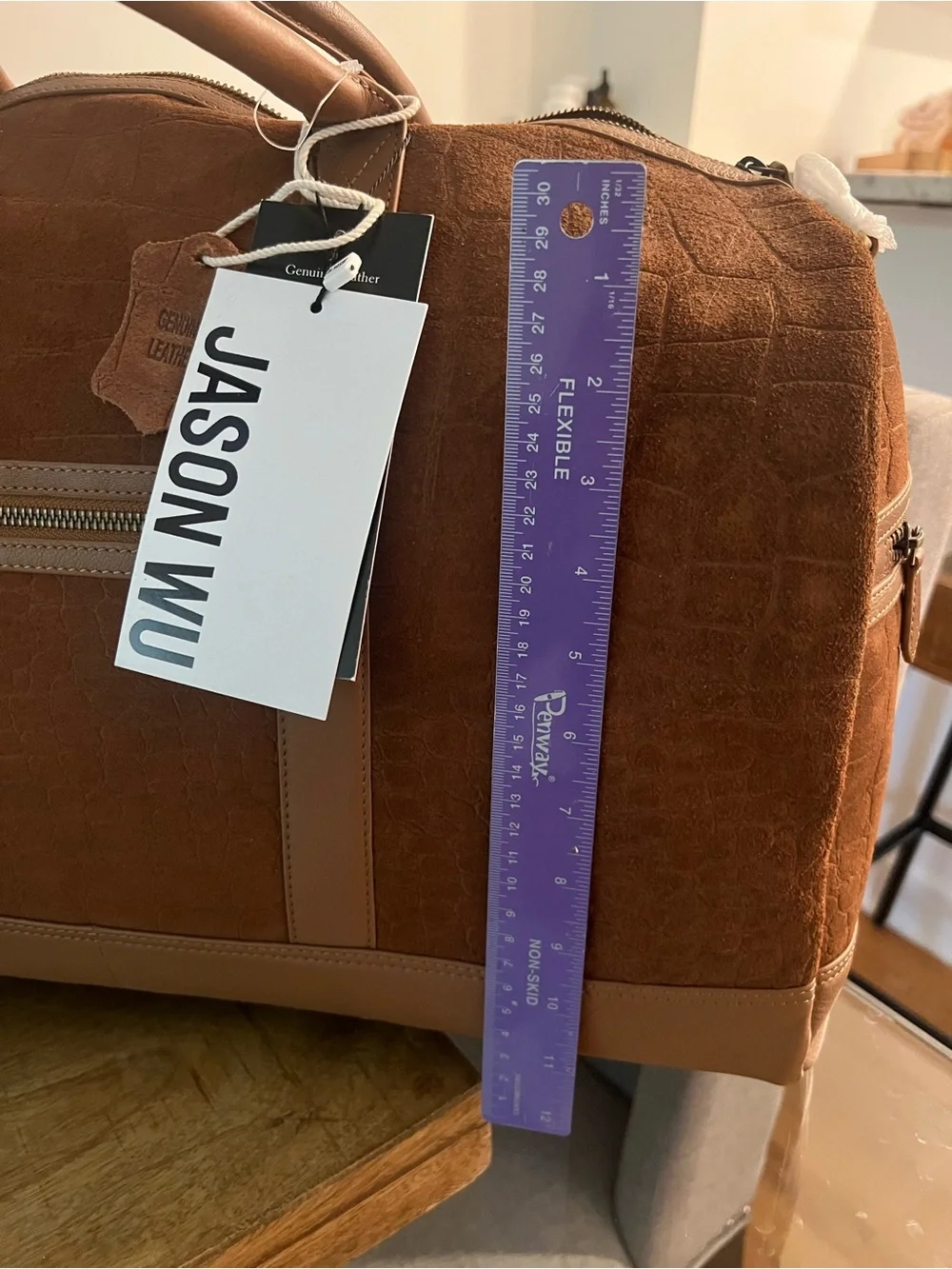 Jason Wu Brown Leather & Suede Duffel Bag